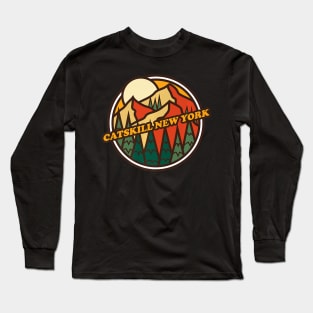 Vintage Catskill, New York Mountain Hiking Souvenir Print Premium Long Sleeve T-Shirt